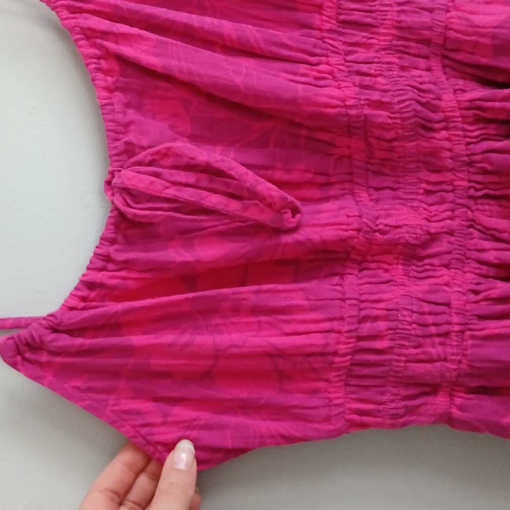 GAP Women's Floral Print Tank Pink & Purple Midi Dress With Pockets Size Medium - Picture 3 of 8
